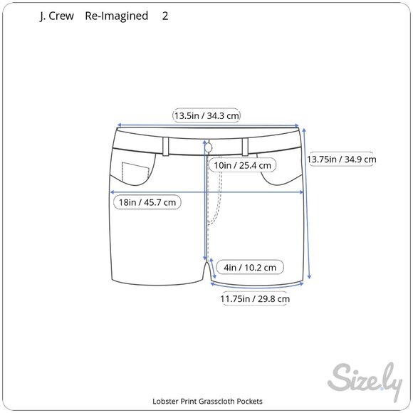 J. Crew Re-Imagined Lobster Print Grasscloth Slash & Welt Pockets 4in Shorts 2 - Picture 7 of 7
